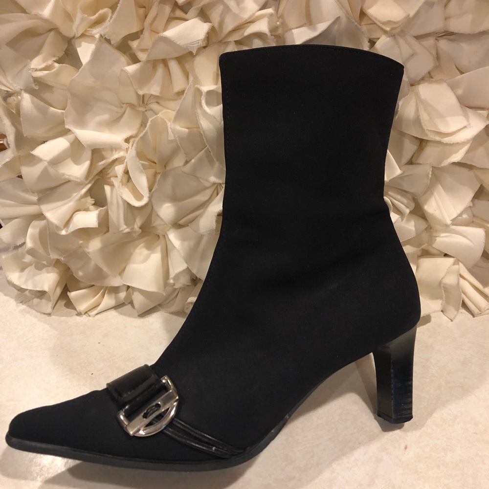 Vintage Paul Green Neoprene Sock Ankle Boots with toe buckle, Size 7 US - Picture 2 of 8